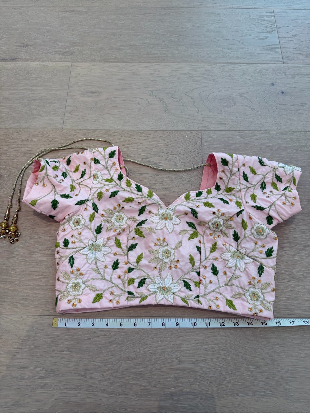 Pink Embroidered Crop top